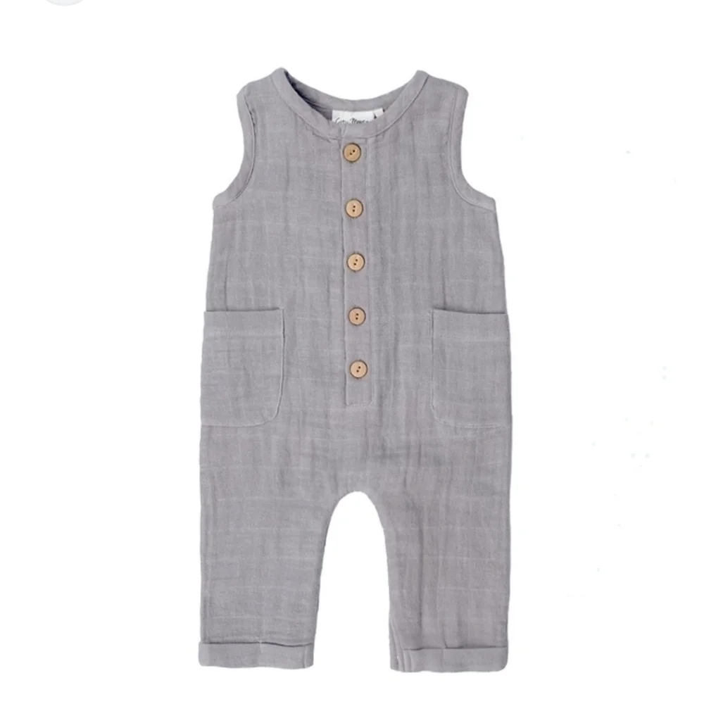 City Mouse Studio Gauze Cotton Baby Romper Size 0-3 Months